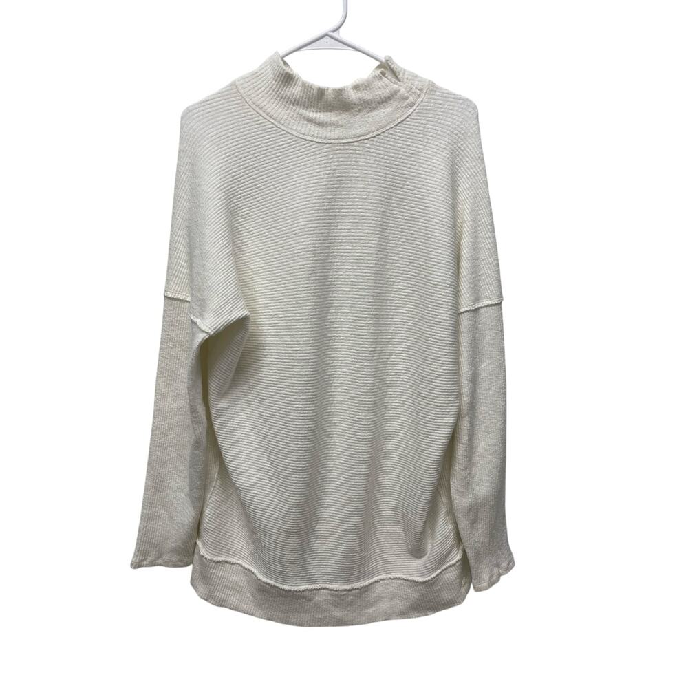 We The Free Casey Mock neck top long sleeve sweater ivory size small